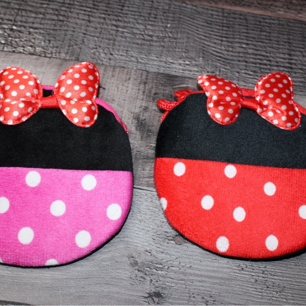 Polka Dot Kids Coin Pouch Set - Black, Pink, and Red